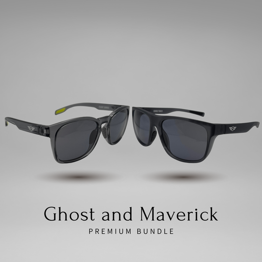Flight Series Ghost and Maverick MFD-compatible polarized pilot sunglasses bundle
